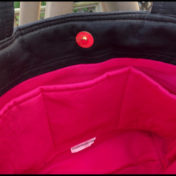 Small Cotton Cloth Handbag with Rhinestones - Picture 5 of 6